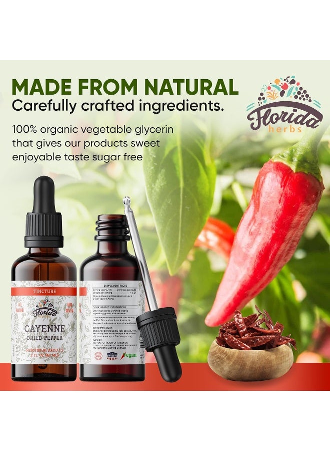 FLORIDA HERBS Cayenne Tincture Extract, Organic Cayenne (Capsicum annuum) Dried Pepper - Vegetable Glycerin - Non-GMO - 2 oz - Image 3
